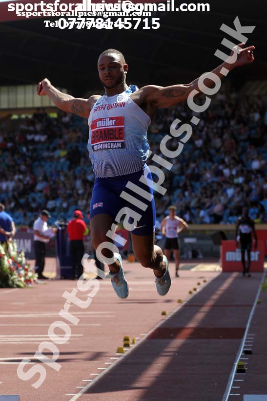 Mens long jump, 2019 Muller British Championships, Alexander Stadium, Birmingham. Photo: David T. Hewitson/Sports for All Pics